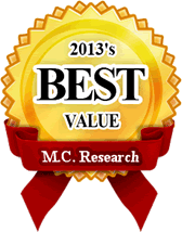 Declared Best Value 2013 by M.C. Research Corporation. 