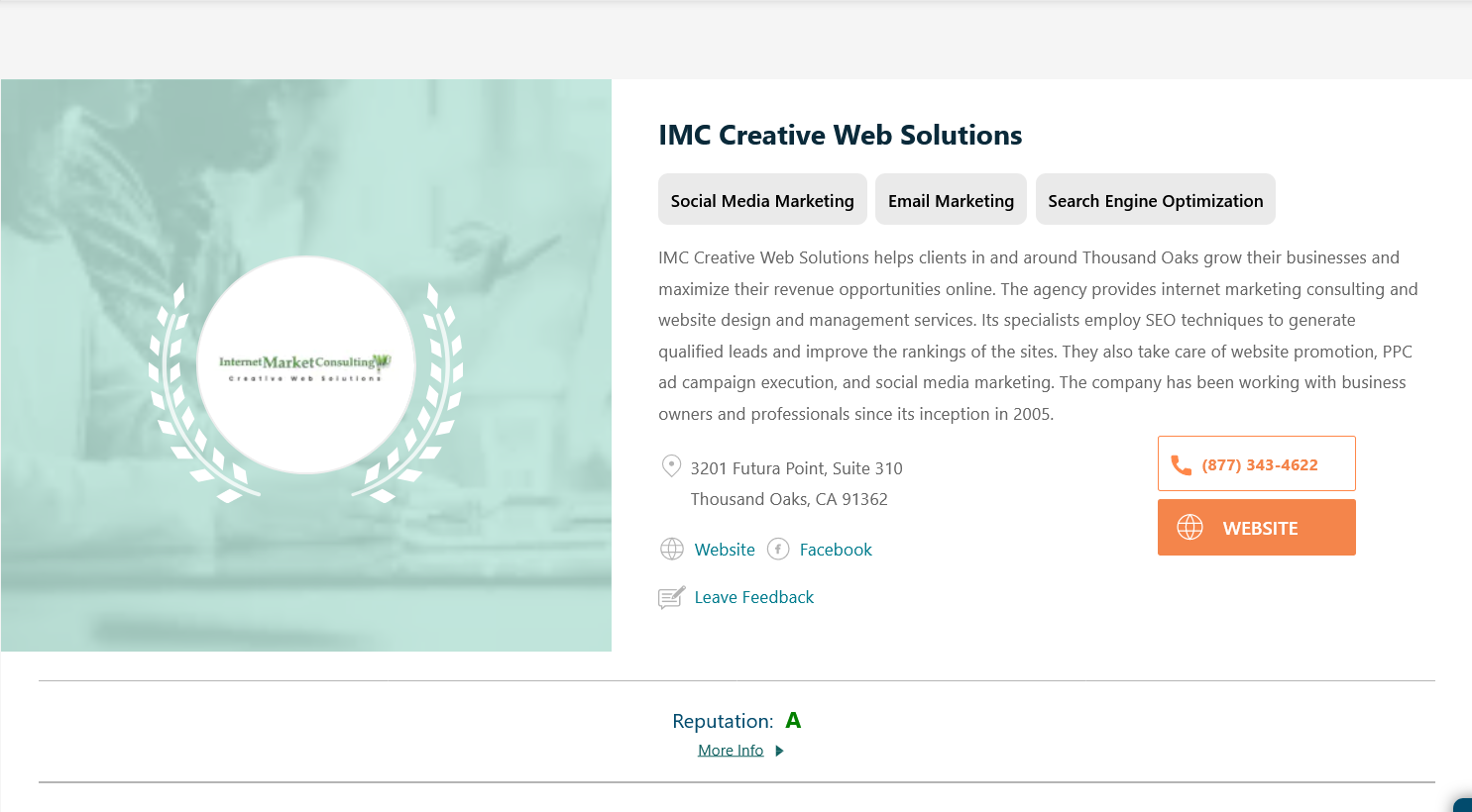 Expertise Critics Grade IMC Creative Web Solutions "A" as BEST Digital Marketing Agency.